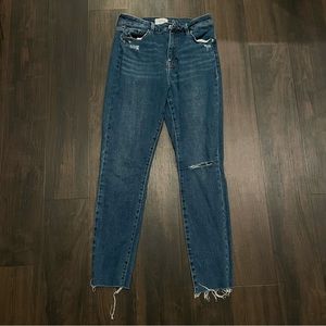 PISTOLA Skinny Fit Raw Hem Jeans in Bad Boys Wash 29